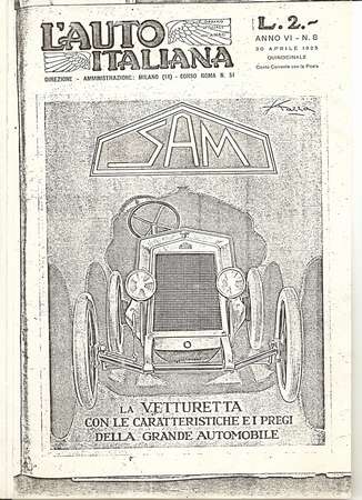 Niente pop� di meno che la copertina di AUTO ITALIANA - 30 Aprile 1925